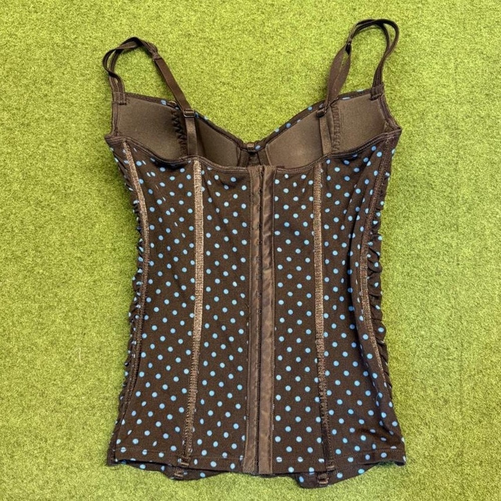 Victoria's Secret black with blue polka dot corset top - Picture 8 of 8
